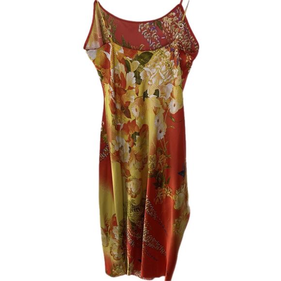 Natori Silk Slip Casual Fancy Tank Sleeveless Boho Japanese Bright Color Dress - Picture 3 of 16